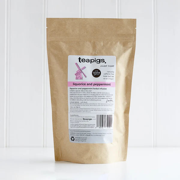 Lakrids & Pebermynte løs te - 250 g.