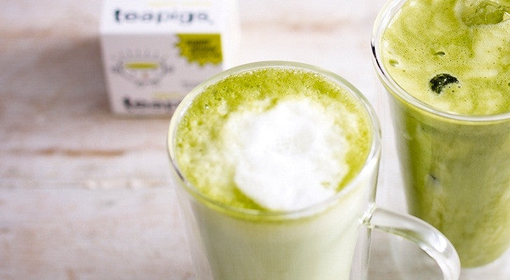 teapigs matcha latte grøn te i kop med skum