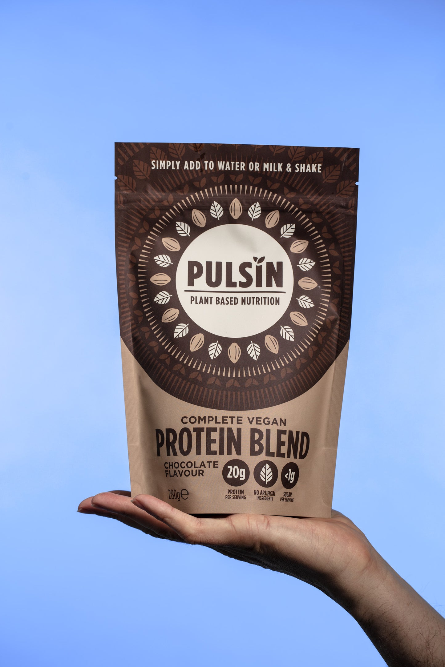 Pulsin complete vegan protein chokolade 270 g i pose