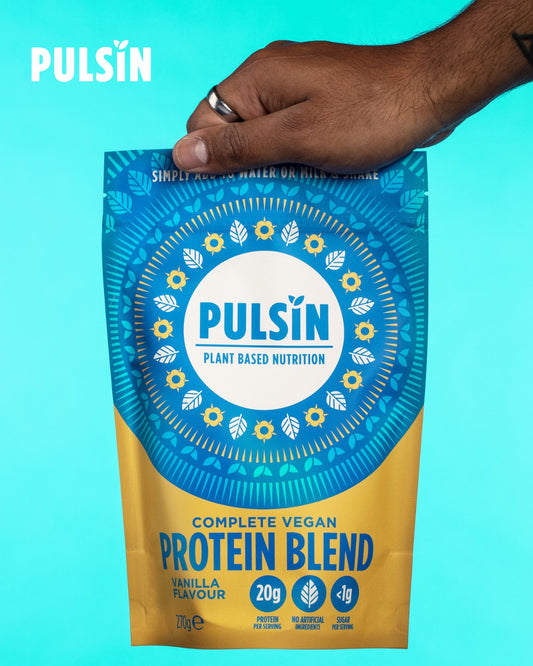 Pulsin complete vegan protein blend vanilje 270 g i pose
