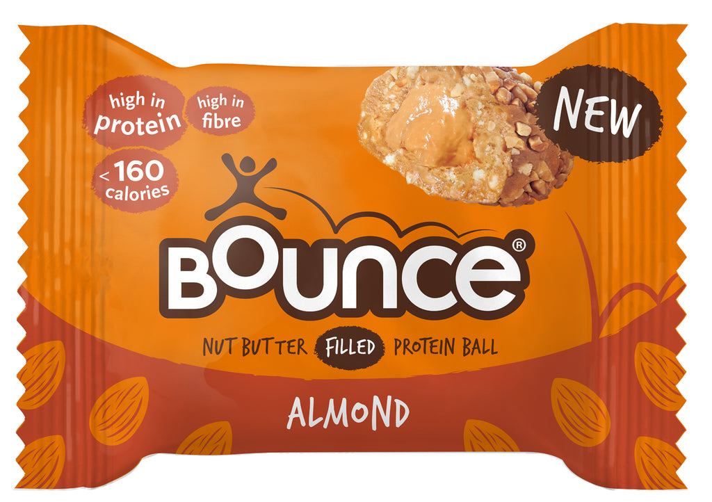 Bounce nut butter filled protein ball almond. Protein bar