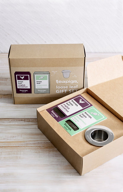 teapigs loose leaf gift set. Gavepakke med løs te og tesi