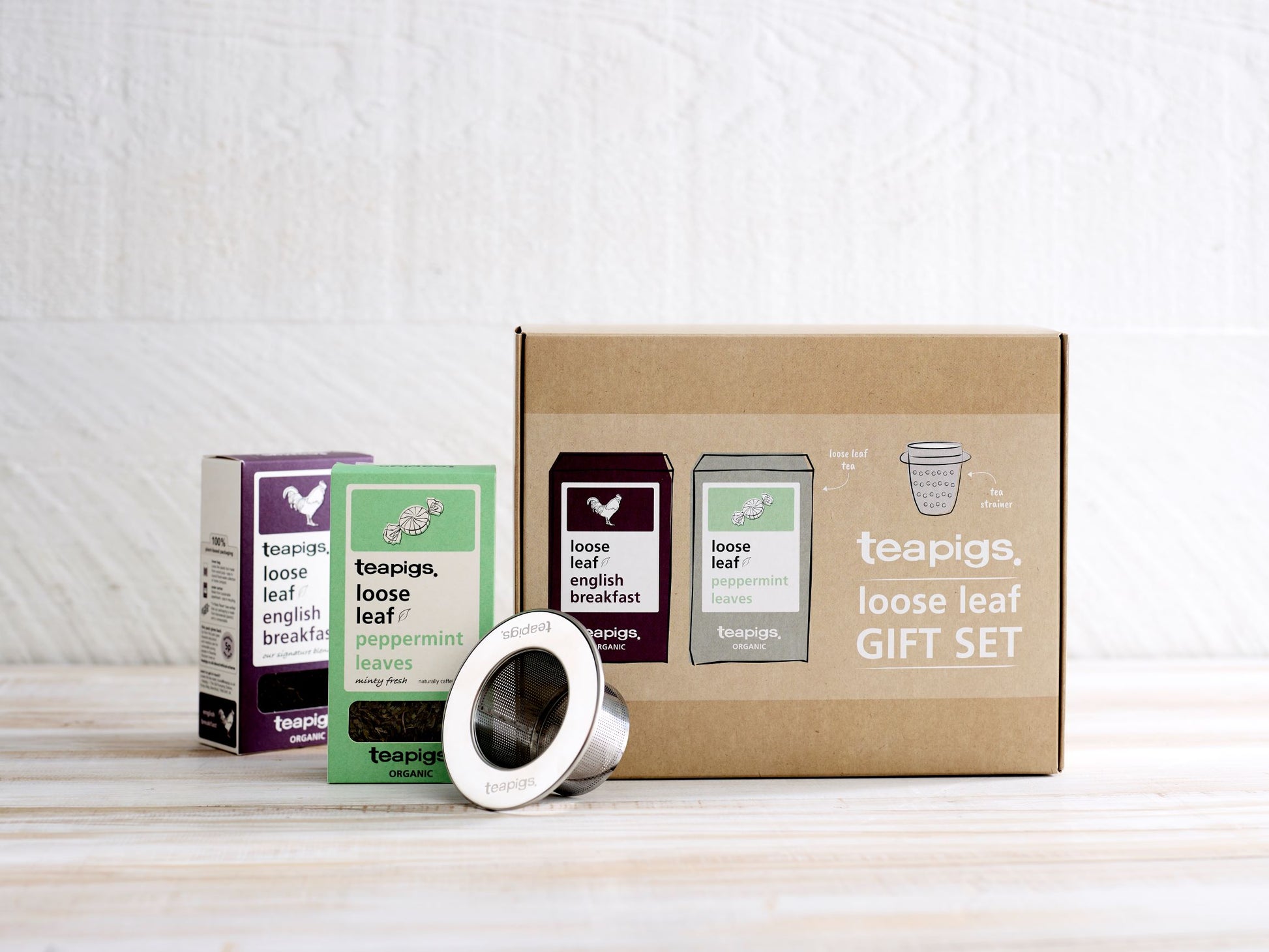 teapigs loose leaf gift set. Gavepakke med løs te og tesi