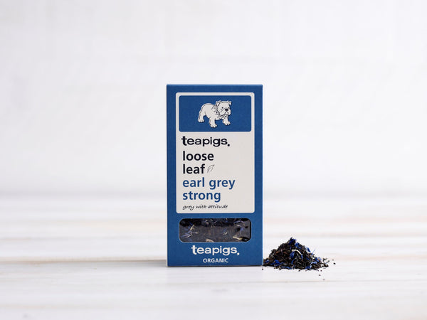 teapigs loose leaf earl grey strong organic løs sort te pakke med 100 g