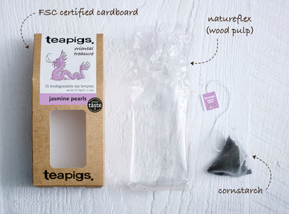 teapigs jasmin perler plastikfri pakke natureflex tempel