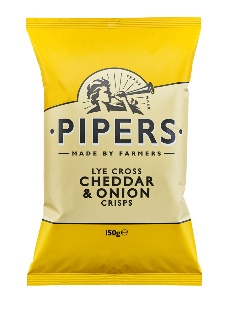 Pipers cheddar onion cheddarost ost løg chips snacks crisps