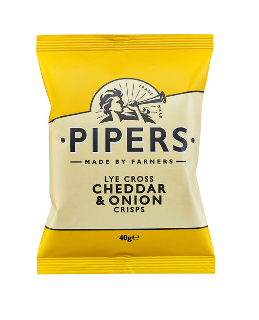 Pipers cheddar onion cheddarost ost løg chips snacks crisps