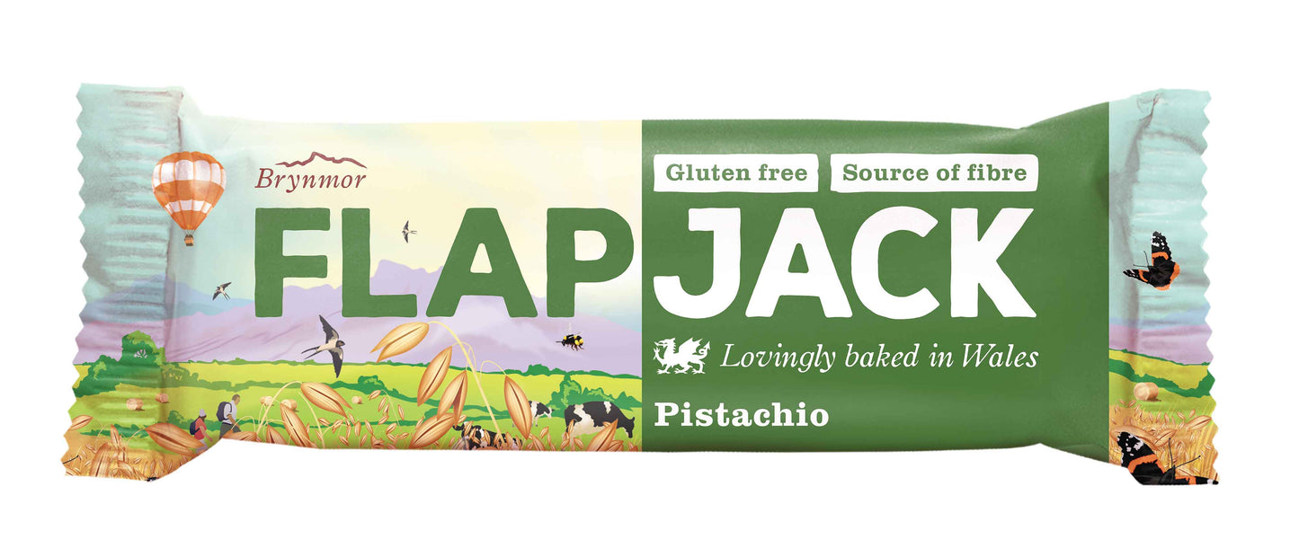 Flapjack pistachio pistacie pistacienødder nødder glutenfri snackbar