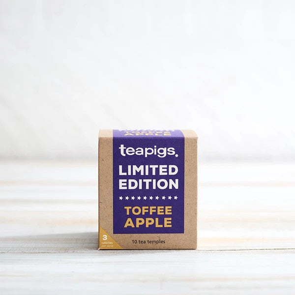 teapigs limited edition toffee apple tea 10s in it's box. Karamel og æble te 10 stk. i æske